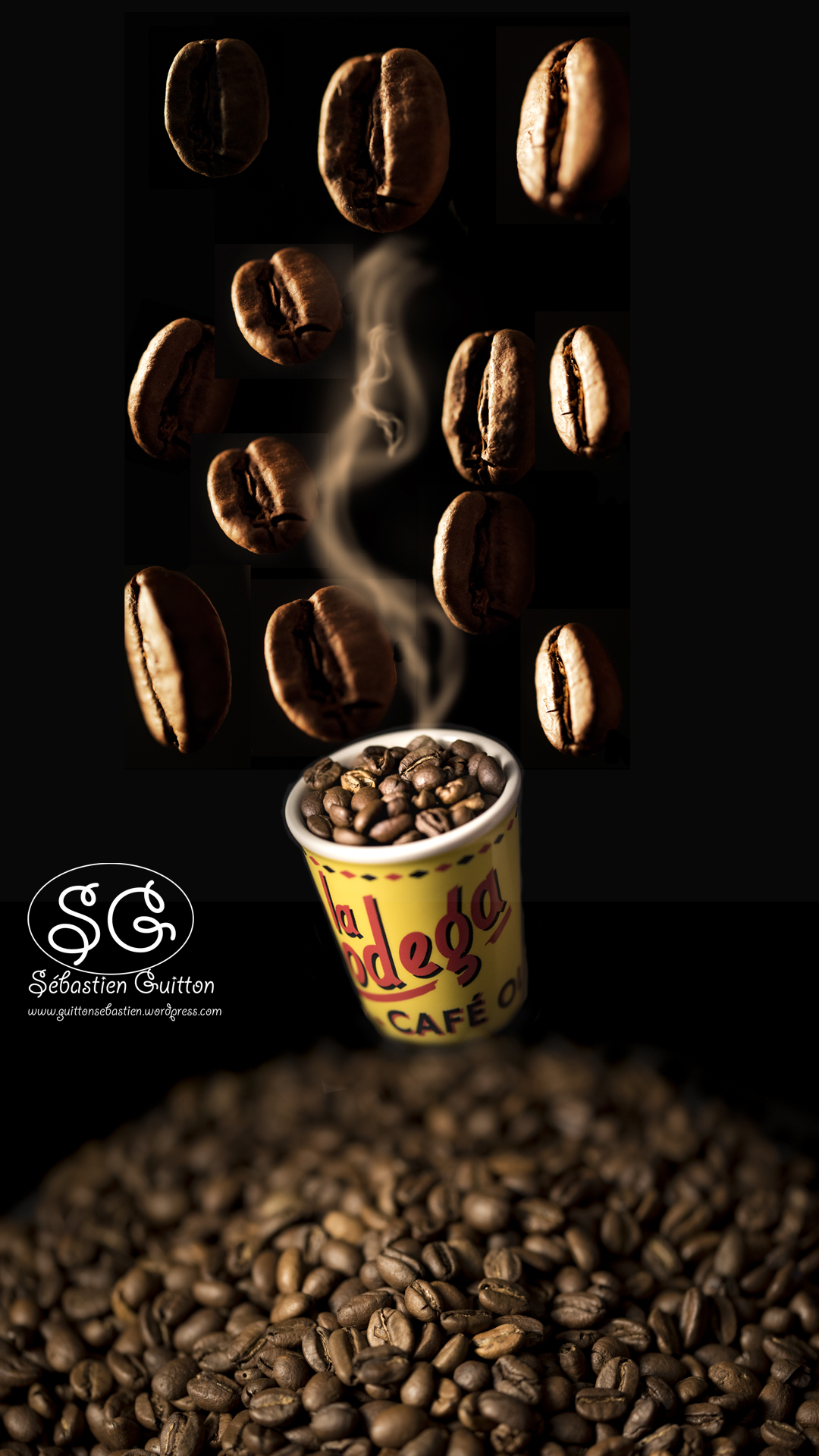 Composition scénographique grains de café GUITTON Sébastien